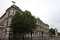 The building of the "Foreign Office" in London with the flags of the "Turks and Caicos Islands" and "Anguilla", Foto from 2016