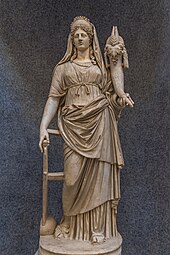 Roman statue of Fortuna, copy after a Greek original from the 4th century BC, marble, Vatican Museums, Rome