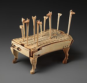 Hounds and jackals board, ivory, found at Thebes, 12th Dynasty Game of Hounds and Jackals MET DP264105.jpg