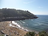 Platja de Gaztetape, a Getaria.Gaztetape hondartza, Getarian.