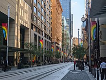 Much of George Street was pedestrianised as part of the project George Street Sydney in 2021.jpg