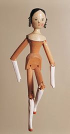 A peg wooden doll from Val Gardena, 1850 Gliederpuppe.jpg