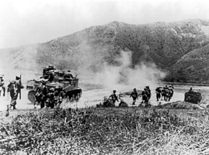 Gurkhas advance with Lee tanks on Imphal-Kohima road
