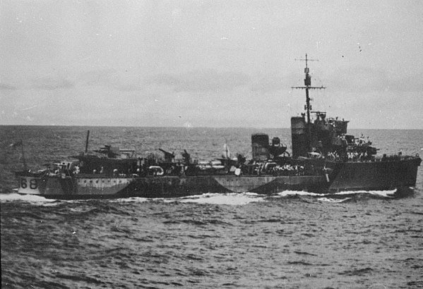 Vampire on convoy escort in the Indian Ocean, 4 March 1942