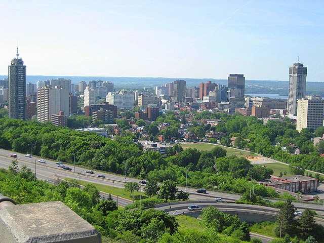 View of Downtown Hamilton from atop the Niagara Escarpment.