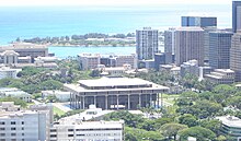 The Hawai`i State Capitol. Photo taken from Punchbowl. Hawaii State Capitol.jpg