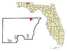 Holmes County Florida Incorporated and Unincorporated areas Esto Highlighted.svg