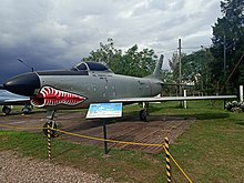 A former Honduran F-86K in Honduran Aviation Museum in Tegucigalpa, Honduras Honduran F-86K.jpg