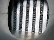 Cooling fins inside an air-to-air intercooler Ic-interior.jpg