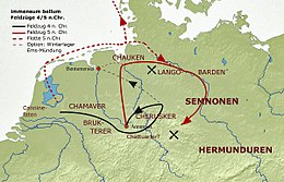 Map showing the Tiberius campaigns in 5 AD along the Elbe river Immensum-bellum-4-5-uZ.jpg