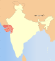Map of India showing location of Gujarat