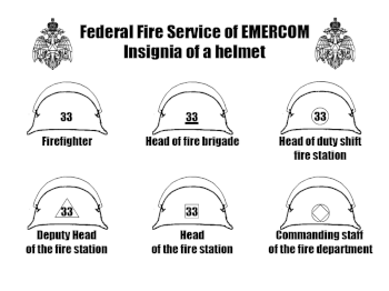 Federal Fire Service of EMERCOM helmet insignia