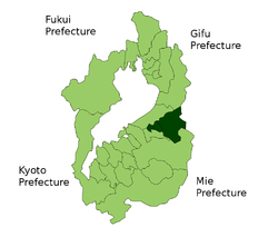 Lokasi Inukami di Wilayah Shiga