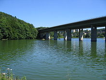 Brücke der A 46 über den Seilersee in Iserlohn