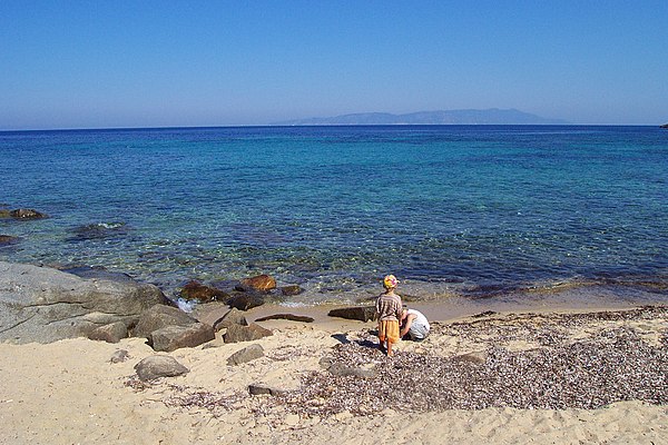 "Arenella" beach with a view of Monte Argentario on the nearby Tuscan coast