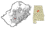 Jefferson County Alabama Incorporated and Unincorporated areas Brighton Highlighted.svg