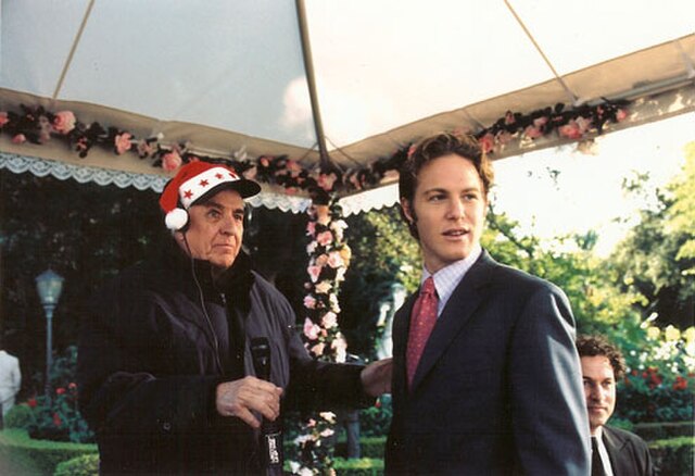 Marshall and Jonny Blu on the set of The Princess Diaries 2: Royal Engagement in 2004