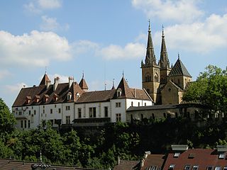 Вид замка и городского собора