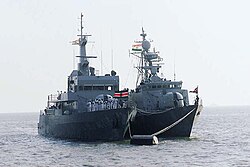 KNS Shujaa and KNS Nyayo during India's International Fleet Review. KNS Shujaa-KNS Nyayo.jpg