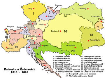 The Austrian Empire, between 1816 and 1867 KaisertumOsterreich.png