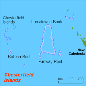 Bellona Reef sulla mappa degli schizzi