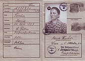 Eksempel på et såkalt «Kennkarte», i det aktuelle tilfellet tilhørende Maria Fischer, en østerriksk trotskist og motstandskjemper under andre verdenskrig.