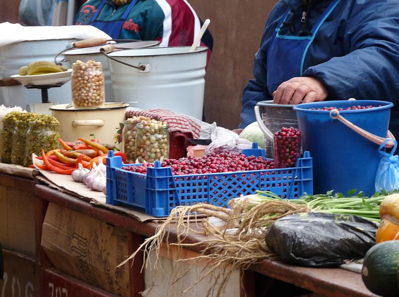 File:Kostroma Market 15 Cranberries and tiny onions (4125395288).jpg