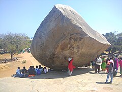 Krishna`s Butter Ball, a Huge Boulder in Mamallapuram, Tamil Nadu, India  Stock Image - Image of site, asia: 222414965