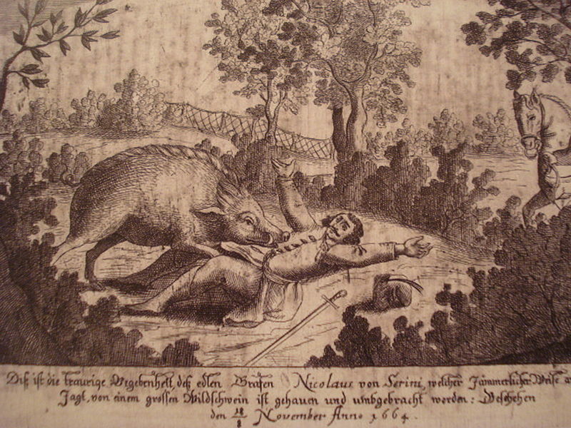 File:Kuršanečki lug - Pogibija Nikole Zrinskog (1664).jpg