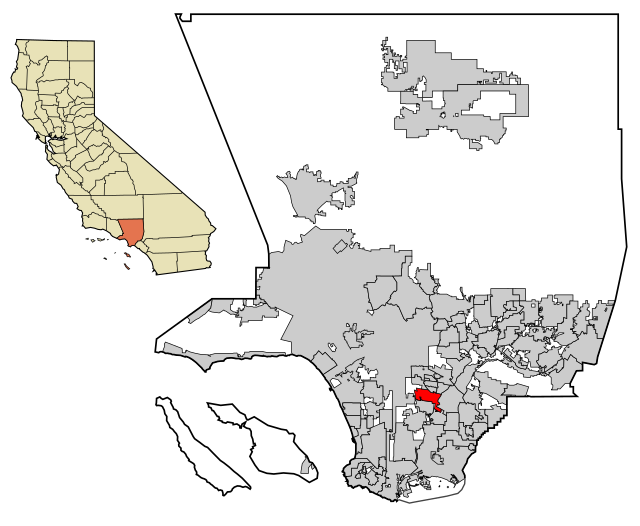 ロサンゼルス郡内の位置の位置図