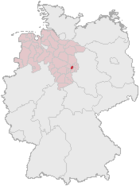 Lage der kreisfreien Stadt Braunschweig di Jerman