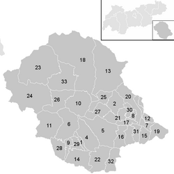 Location of the municipality of Lienz district in the Lienz district (clickable map)