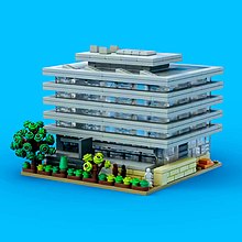 A Lego replica of the Main Library at the university of Edinburgh, by Stewart Lamb Cromar.