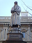 Pietro Magni, 1872. Staty av Leonardo, Piazza della Scala, Milano.