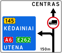 Lituanie panneau de signalisation routière 603.svg