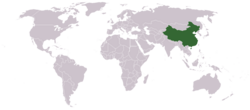Location of People's Republic of China