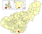 Расположение муниципалитета Лухар на карте провинции