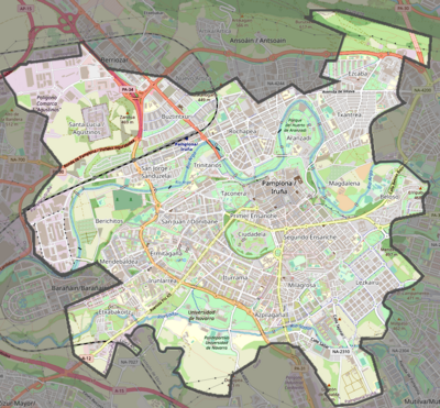 Mapa de localización de Pamplona