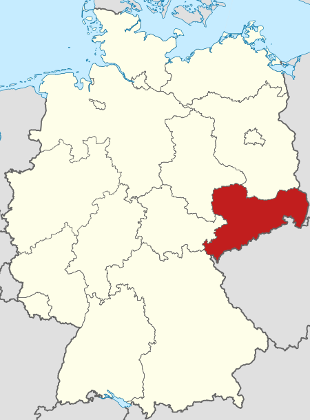 Locator map Saxony in Germany