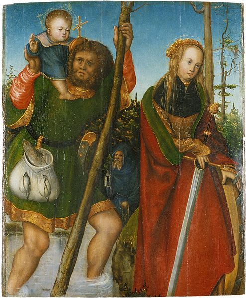 File:Lucas Cranach d.Ä. - Heiliger Christoph und heilige Katharina (Veste Coburg).jpg