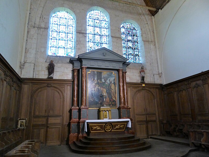 File:Maître-autel tableau adoration des mages stalles église de Thiron-Gardais Eure-et-Loir France.jpg