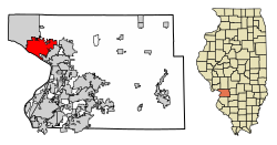 Location of Alton in Madison County, Illinois.