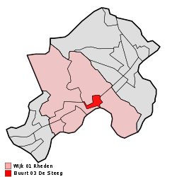 Localização de De Steeg na municipalidade de Rheden.