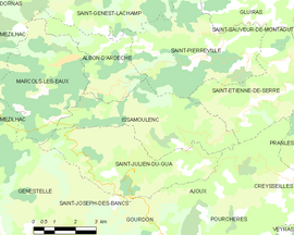 Mapa obce Issamoulenc