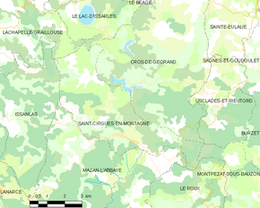 Poziția localității Saint-Cirgues-en-Montagne