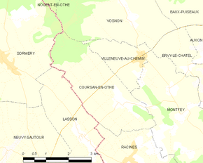 Poziția localității Coursan-en-Othe