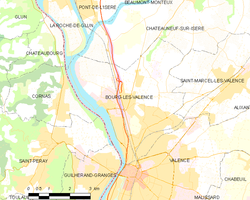 Kart over Bourg-lès-Valence