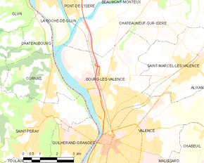 Poziția localității Bourg-lès-Valence