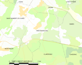 Mapa obce Parignargues