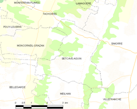 Mapa obce Betcave-Aguin